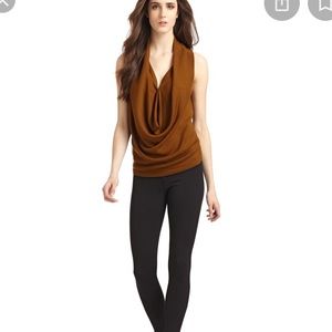 NWT Maggie Ward Merino Wool and Lamb Suede Leather Top. Size Small